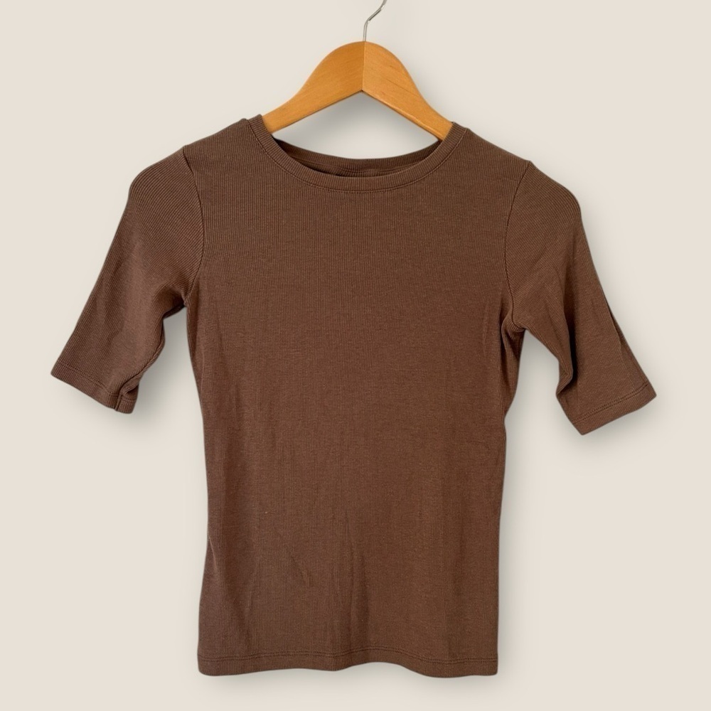 Rachel Zoe Ribbed Short Sleeve Top